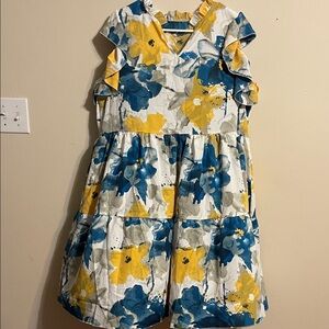 SHEIN Blue and Yellow Floral Casual Dress